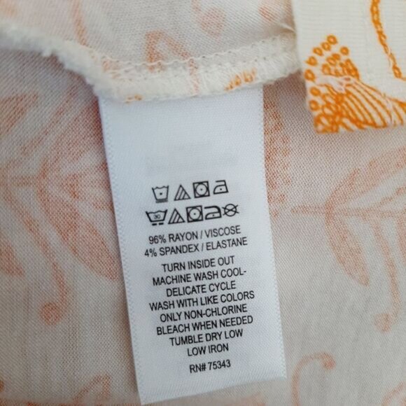 SIGRID OLSEN Floral Relaxed Fit Hi-Low V-Neck Tunic Top White & Yellow Sz 1X - Picture 10 of 10